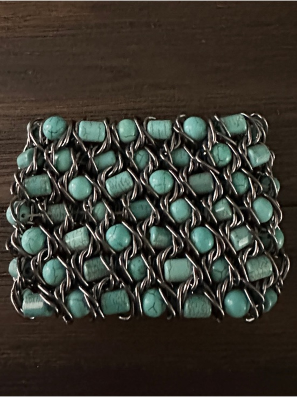 Turquoise Beaded Chain Mail Bracelet